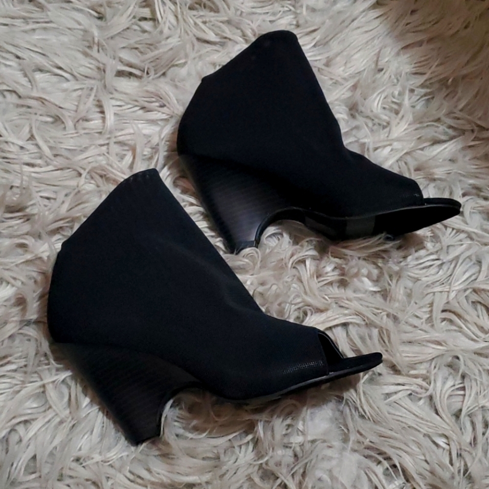 Peep toe booties
